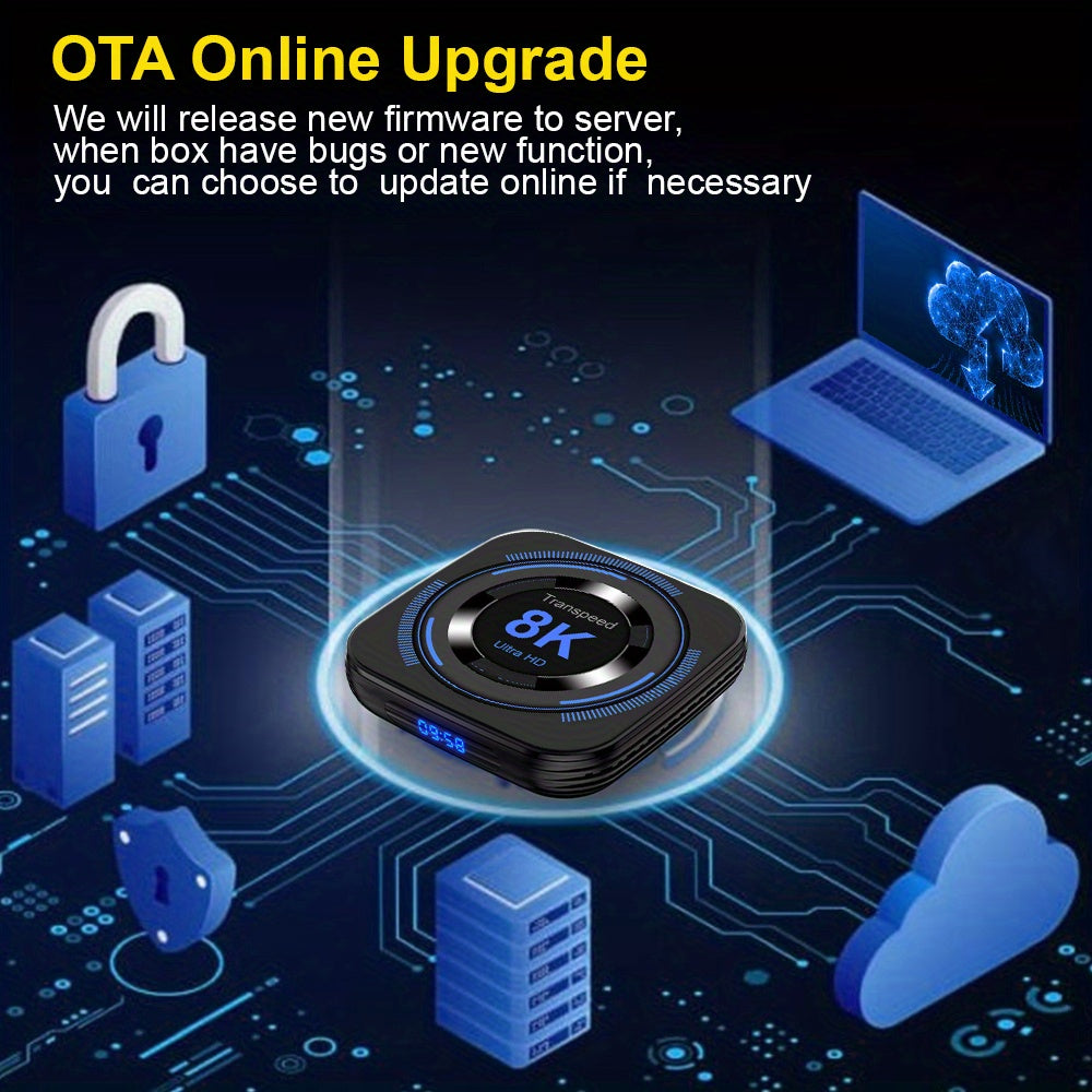 For Android 12 TV BOX: 8K 4K  Wireless Voice Media Player Set Top Box With Allwinner H618 Dual Wifi 32G64G Quad Core Cortex A53