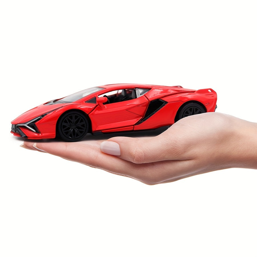 RMZ Simulation 1:36 Alloy Lamborghini Lightning Racing Car Model Children's Toy Car Decoration Backforce Car Model Boy Toy Birthday Halloween Christmas Gifts