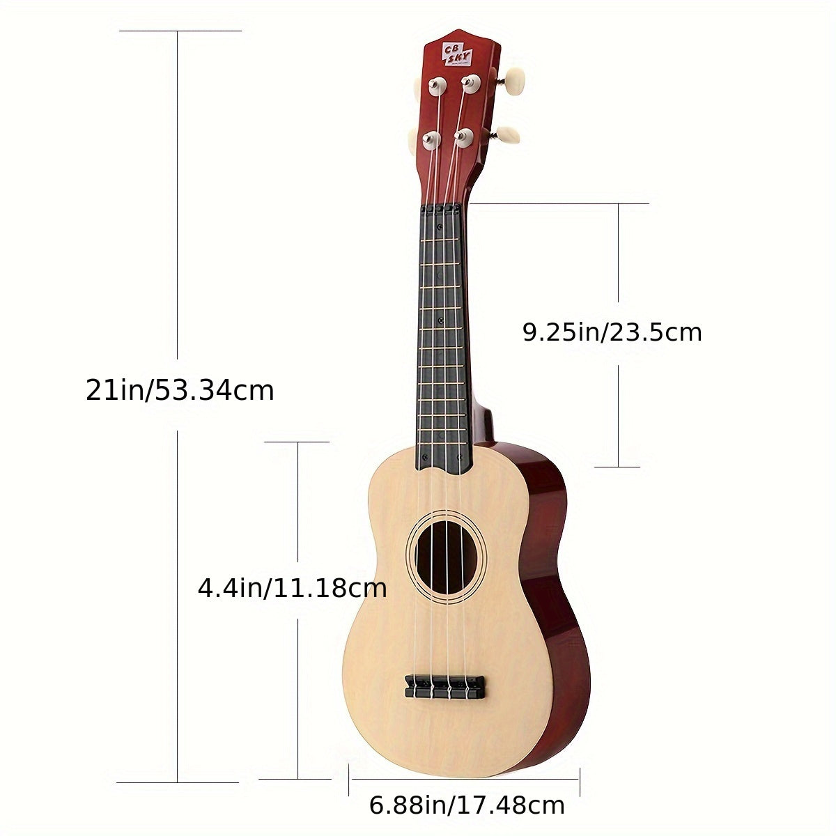 21 Inch 4-String Kids Toy Guitar, Cute Rhyme Developmental Musical Instrument Educational Toy for Toddlers