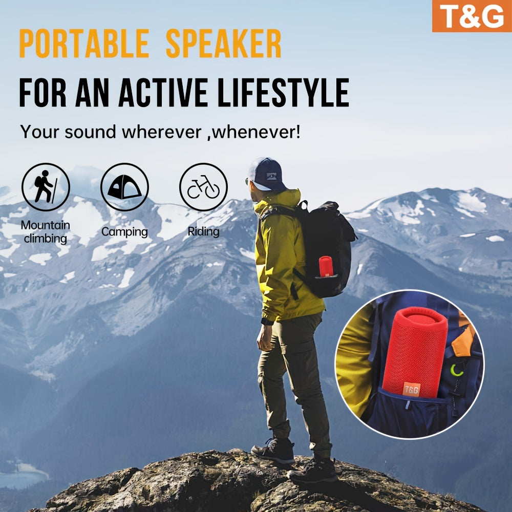 [Wireless Speaker] T&G 365 Wireless Speaker - Portable Wireless Speaker with LED Light, Built-in Microphone, Surround Sound - Supports Audio Cable, Micro SD/TF Card, PC, Smartphone or Tablet, USB Port, Tabletop Mounting, Butt