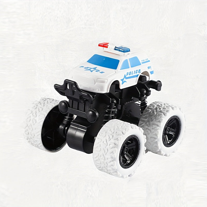 Police Car Rotatable Four-Wheel Drive Inertial Stunt Off-Road Vehicle Model Children'S Toy Boy Toy Car Stall Toy Inertial Off-Road Vehicle Toys Super Resistant Climbing, As Halloween Gift for Winter