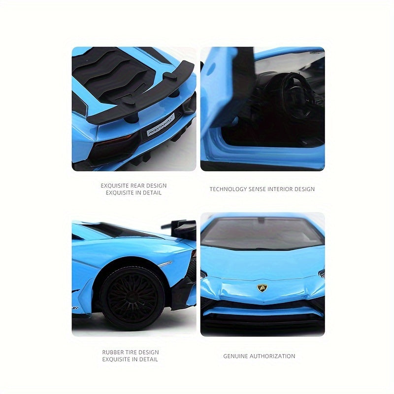 RMZ Simulation 1:36 Alloy Lamborghini SVJ Racing Car Model Toy Car Decoration Backforce Car Model Toy halloween, christmas gift