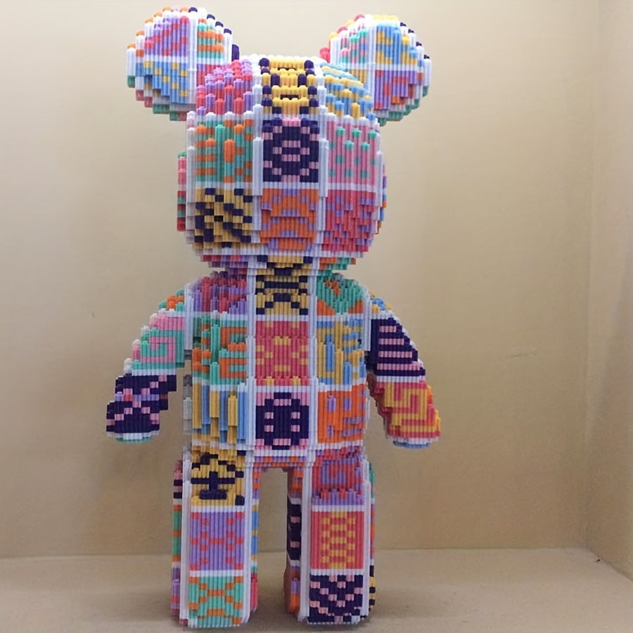 7220 Piece Multi-Color Bear DIY Model Assembly Building Block Adult Toy, Desk Creative Decoration Fixture - Animal Theme, Suitable for Ages 14 and Above, Made of PP (Polypropylene), Brand: MPIN