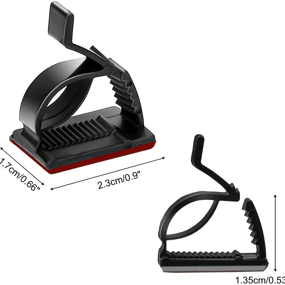 50pcs Adjustable Cable Management Clips, Adhesive Cable Organizers Sticky Wire Clips Cord Holder For TV PC Ethernet Cable Under Desk Wall Home Office ( Upgraded Adjustable )