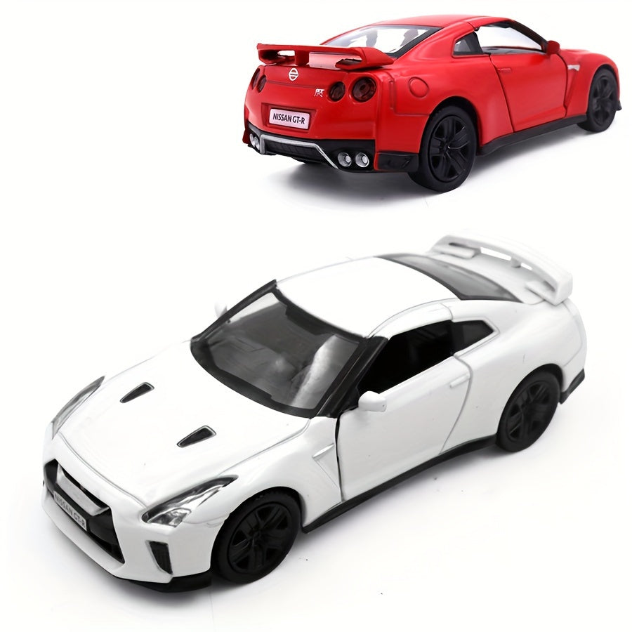 Simulation 1: 36 Alloy Nissan GT-R (R35) Sports Car Model, Children'S Toy Car Accessories, Return Force Car Mold, Die-cast Toy, Openable Birthday Gift