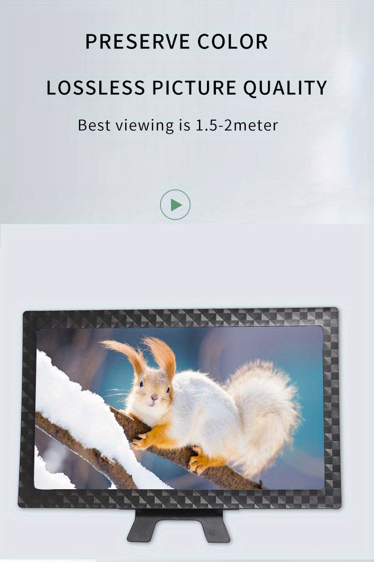 Triple-Sided Cinema Experience - 12-inch Foldable Phone Screen Magnifier with Optical Acrylic Lens - Instant HD Boost, Portable Mini Theater for TV-Like Viewing, 3-4x Magnification Desktop Stand
