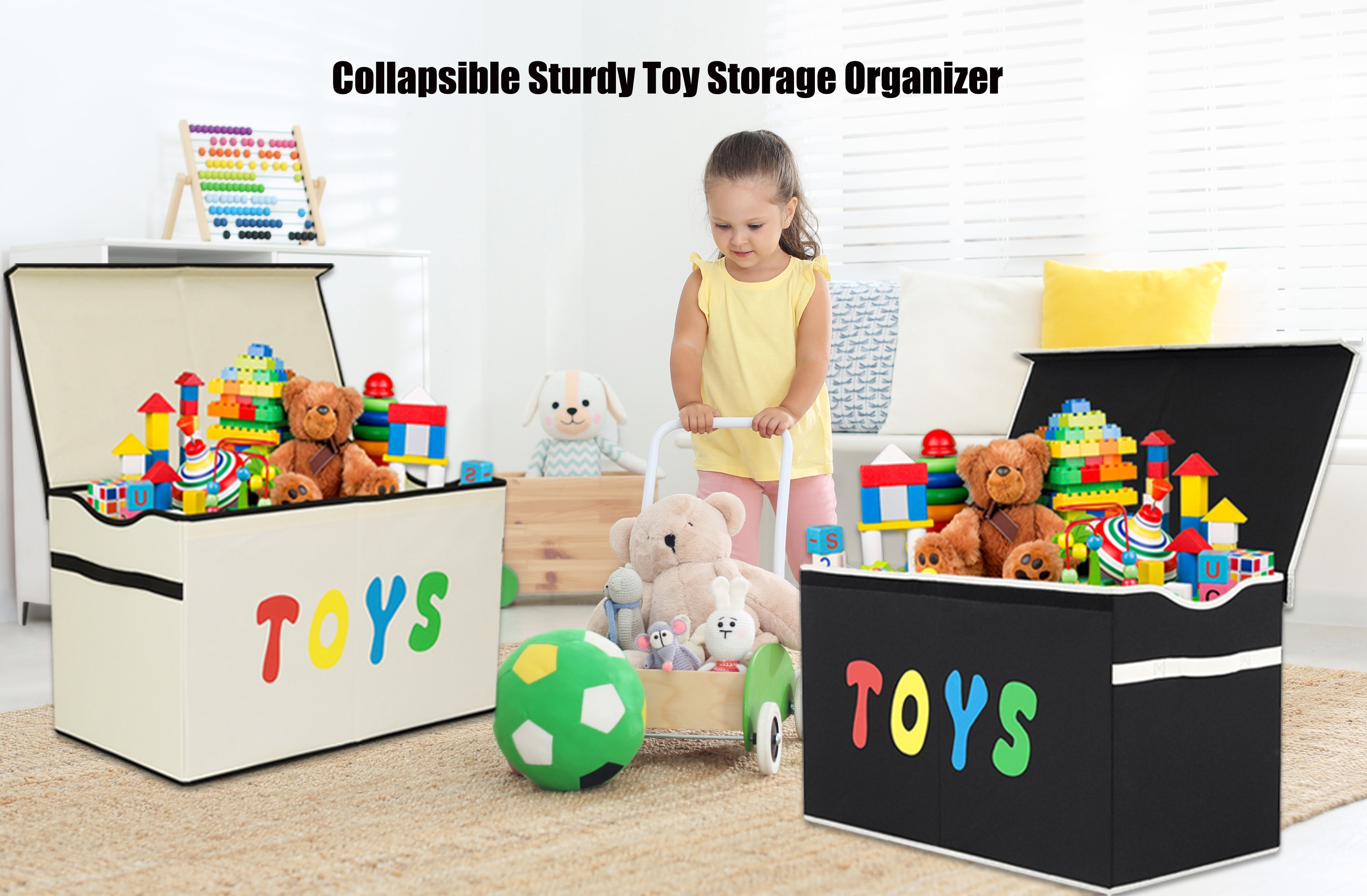 Extra Large Toy Box, Collapsible Sturdy Kids Toy Chest For Boys, Girls, Kids, Toy Storage Organizer Toddler Storage Bins With Lids, Toy Box Basket For Living Room, Bedroom, Nursery Gift Wrap Storage