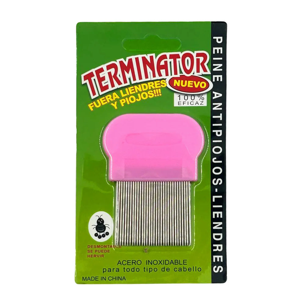 Custom Logo Classic Style Stainless Steel Lice Nit Comb ABS/PC Plastic Handle Home Use Portable Hair Brush