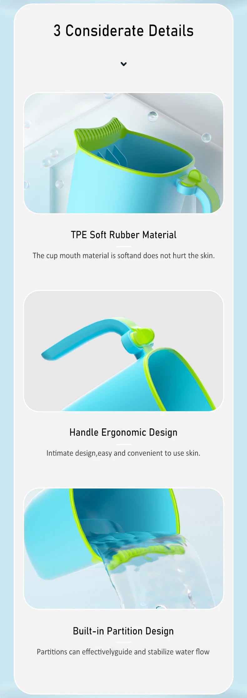 Baby Bath Rinse Cup Newborn Baby Shower  Spoons Child Washing Hair Cup for Bathing Kids Bath Tool