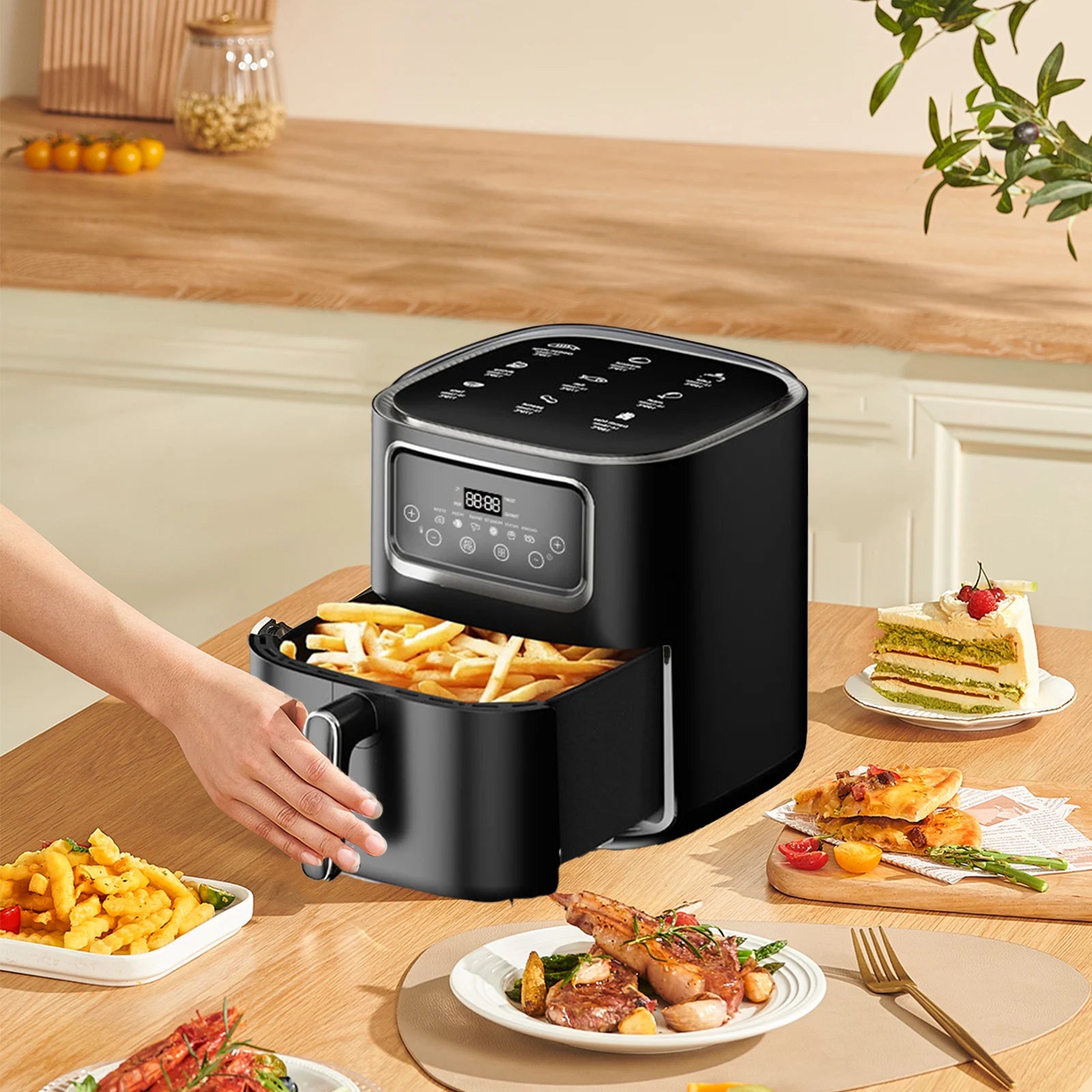 10L Large Capacity Electric Air Fryers Oil-free Automatic House