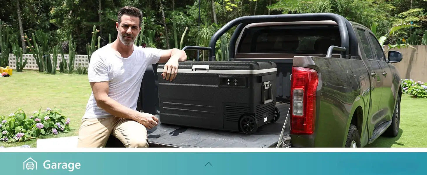 SIMZLIFE 80QT(75L)Car Refrigerator, Electric Cooler,12V/24V DC,110-240V AC,-4℉~68℉ Portable Freezer with Wheels,For Camping,RV