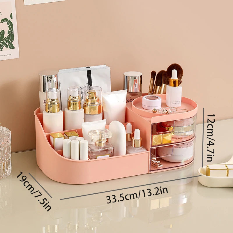 Boîte de rangement cosmétique avec tiroir