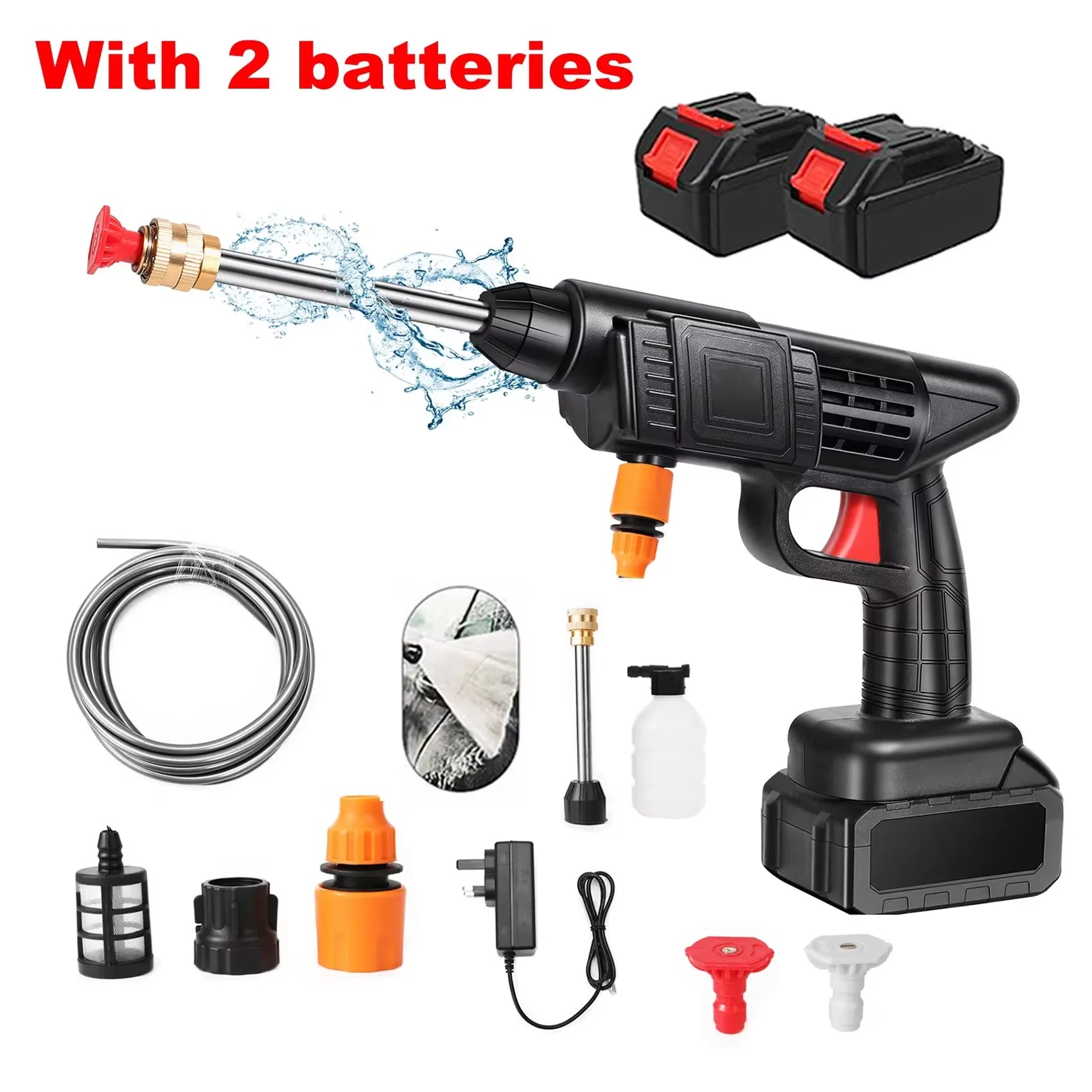 1500W Cordless High Pressure Washer Spray Water Gun Car Wash Pressure Water Cleaning Machine for Makita 18V Battery