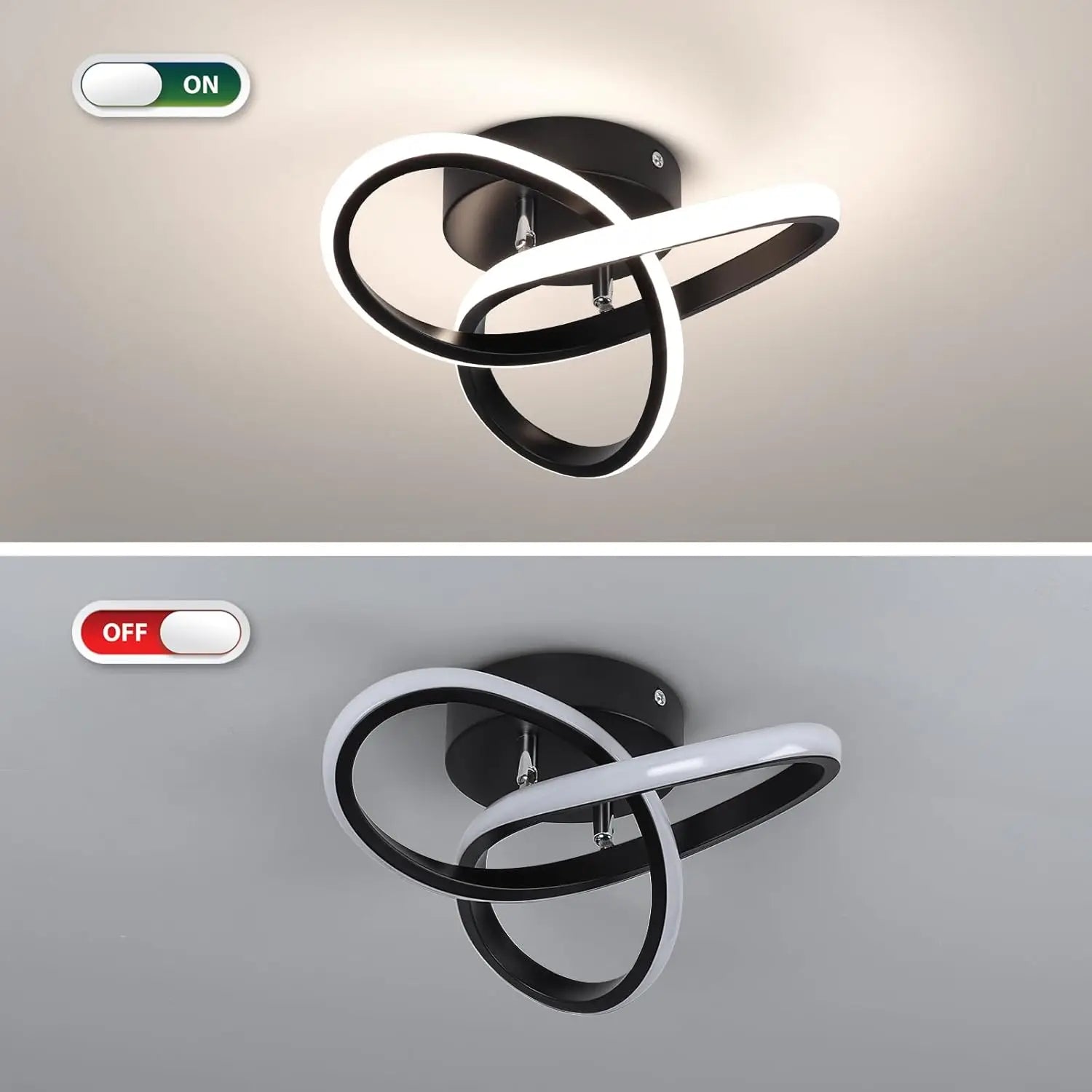 LED Ceiling Light,Modern LED Ceiling Light,Curved Design Ceiling Lamp for Bedroom,Living Room,Kitchen,Hallway