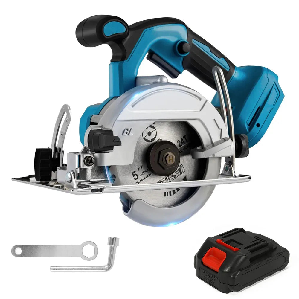 10800rpm 125mm Brushless Mini Electric Circular Saw Cordless Adjustbale Angle Woodworking Power Garden Tool For Makita 18vbattey