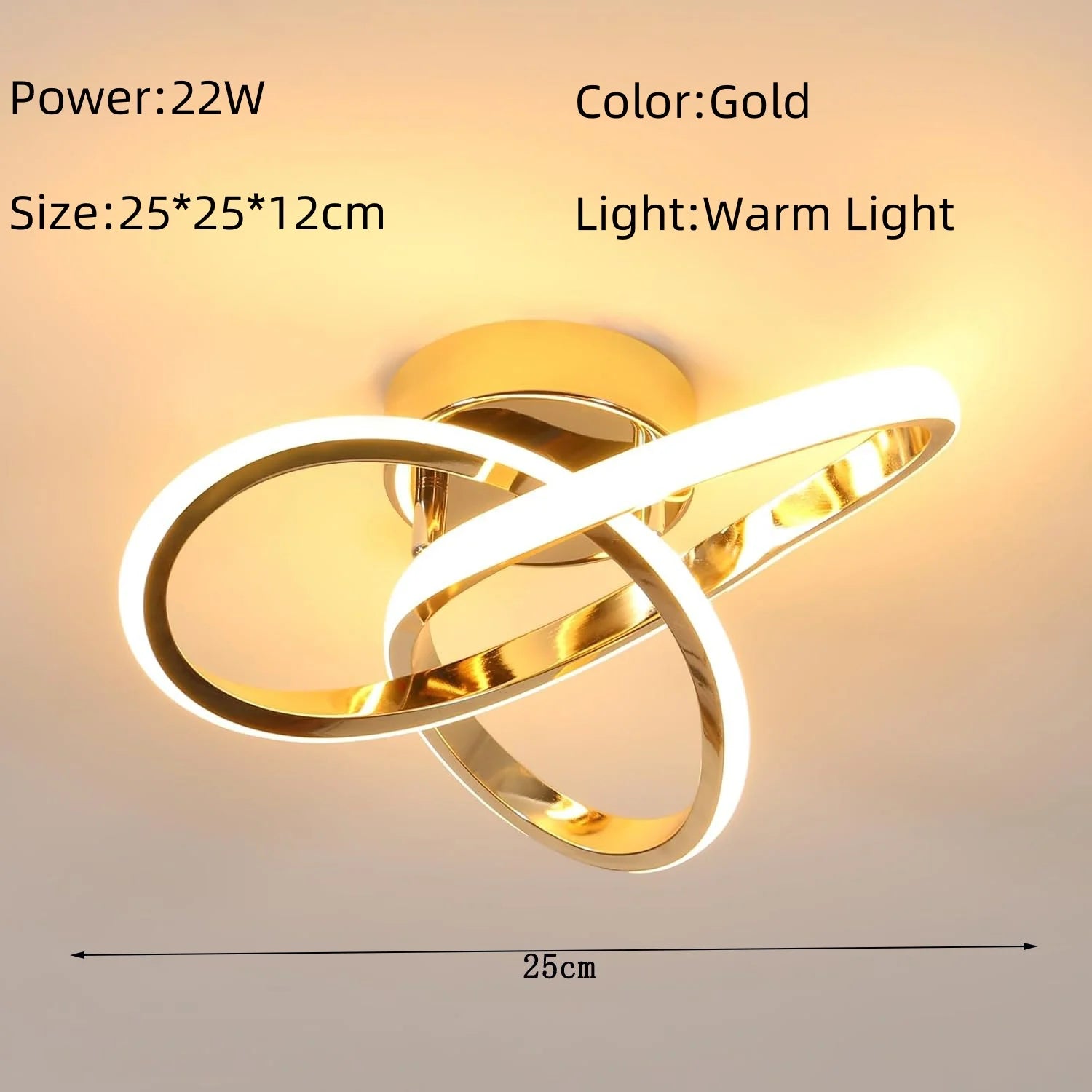 LED Ceiling Light,Modern LED Ceiling Light,Curved Design Ceiling Lamp for Bedroom,Living Room,Kitchen,Hallway