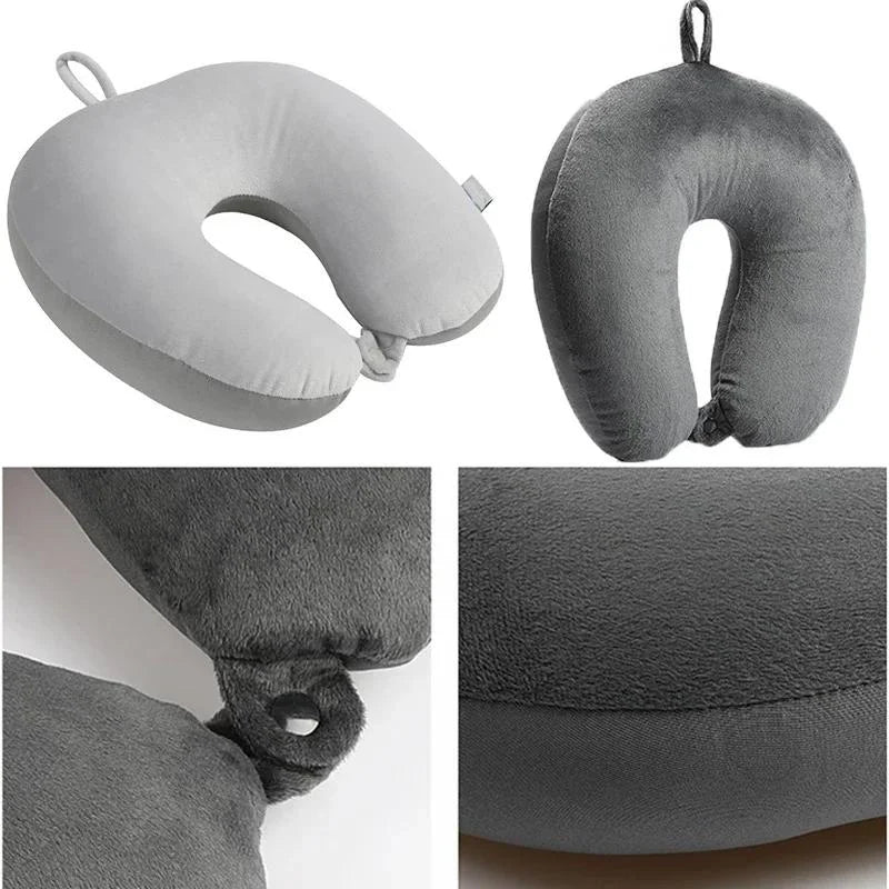 Travel pillow neck pillow airplane travel car rest pillow home office travel neck pillow snap button with soft cover