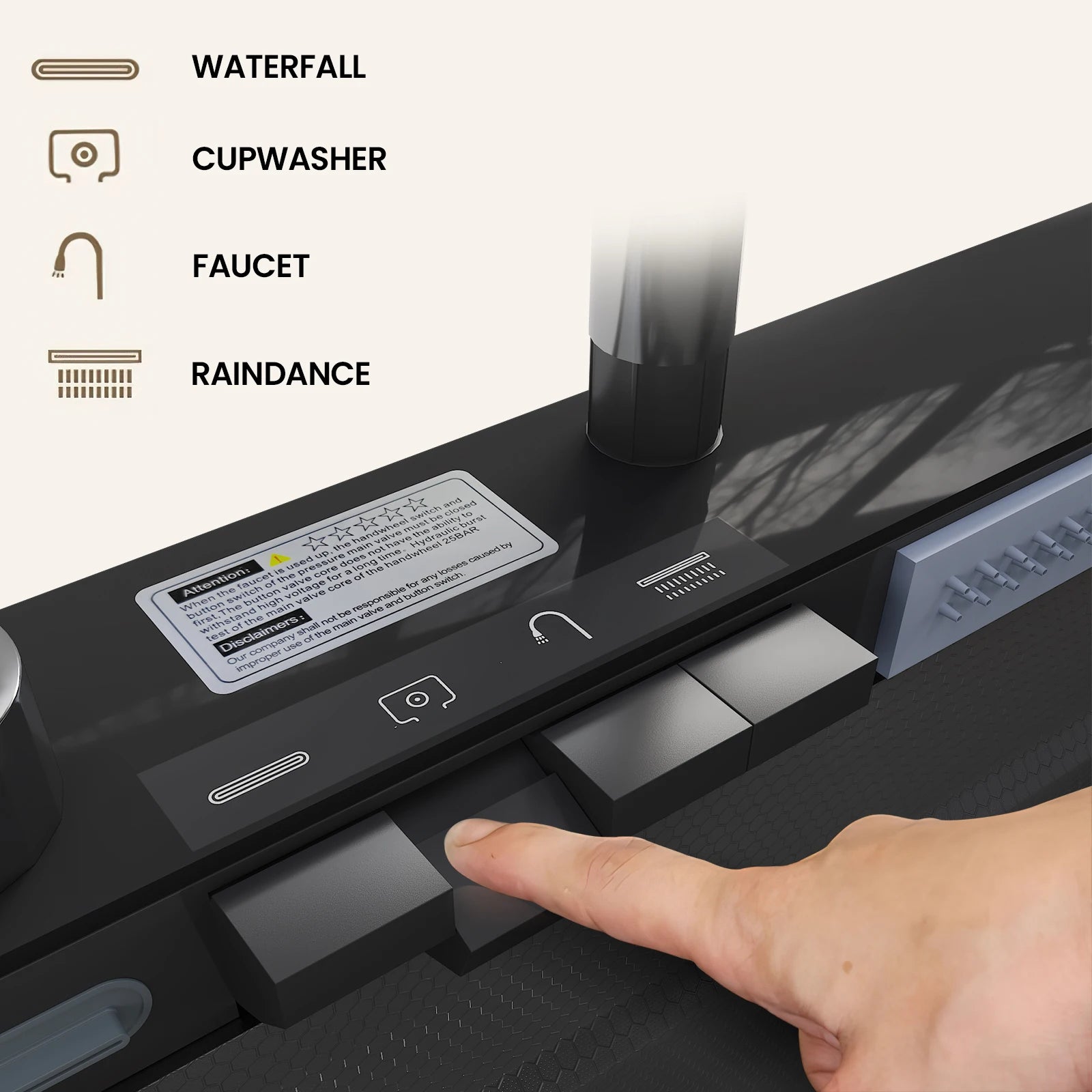 304 Stainless Steel Waterfall Kitchen Sink Large Single Slot Integrated Digital Display Faucet Set Soap Dispenser Cup Washer