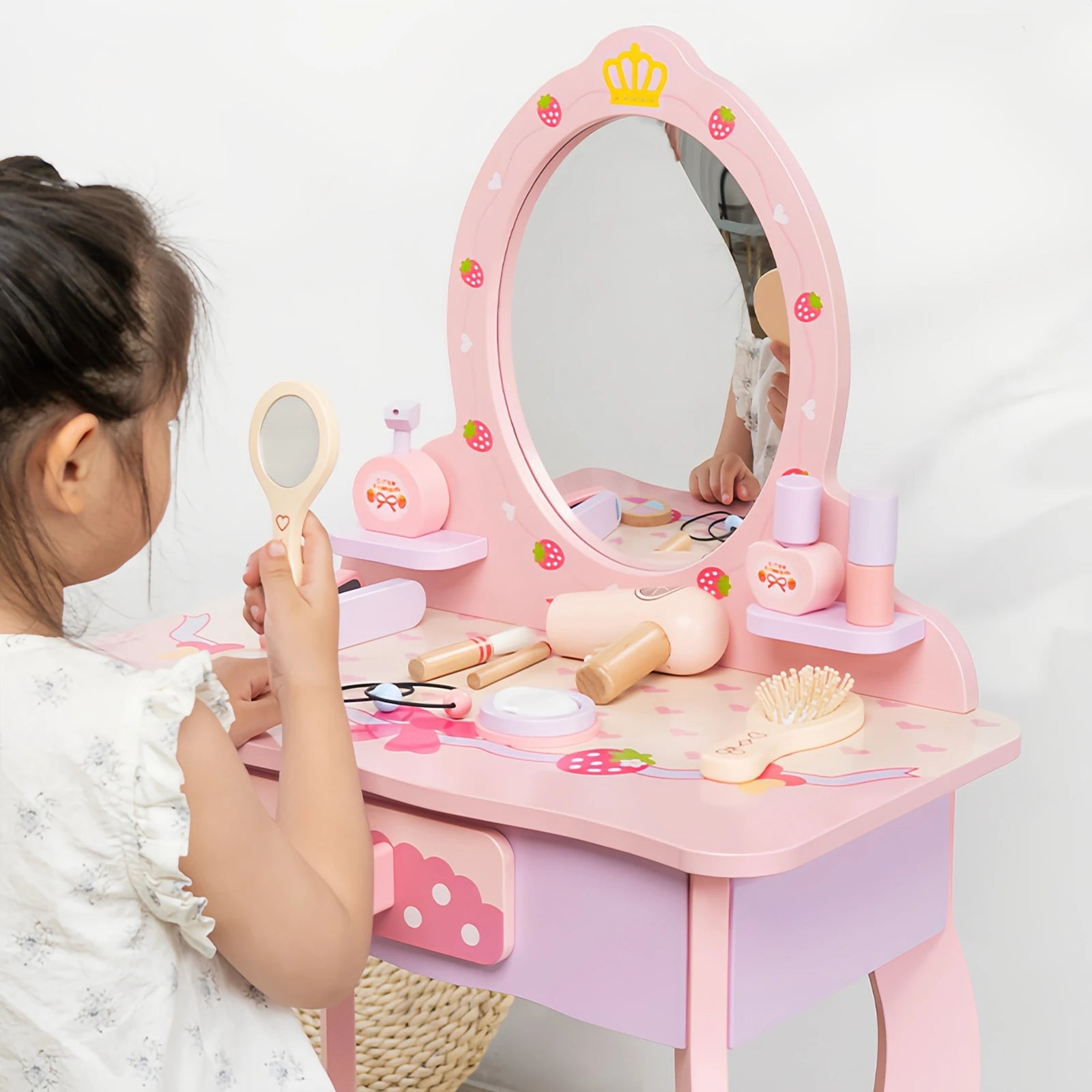 Ensemble de jouet en bois cosmétique pour filles