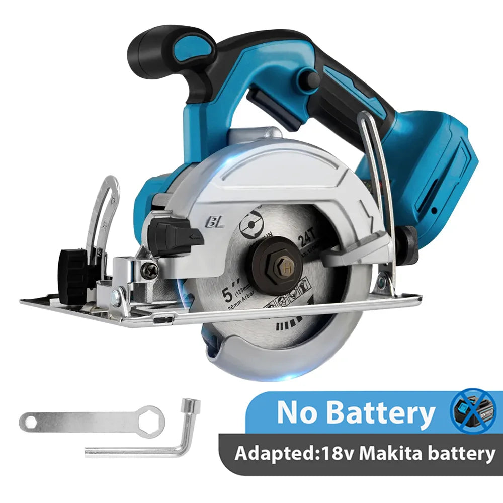 10800rpm 125mm Brushless Mini Electric Circular Saw Cordless Adjustbale Angle Woodworking Power Garden Tool For Makita 18vbattey