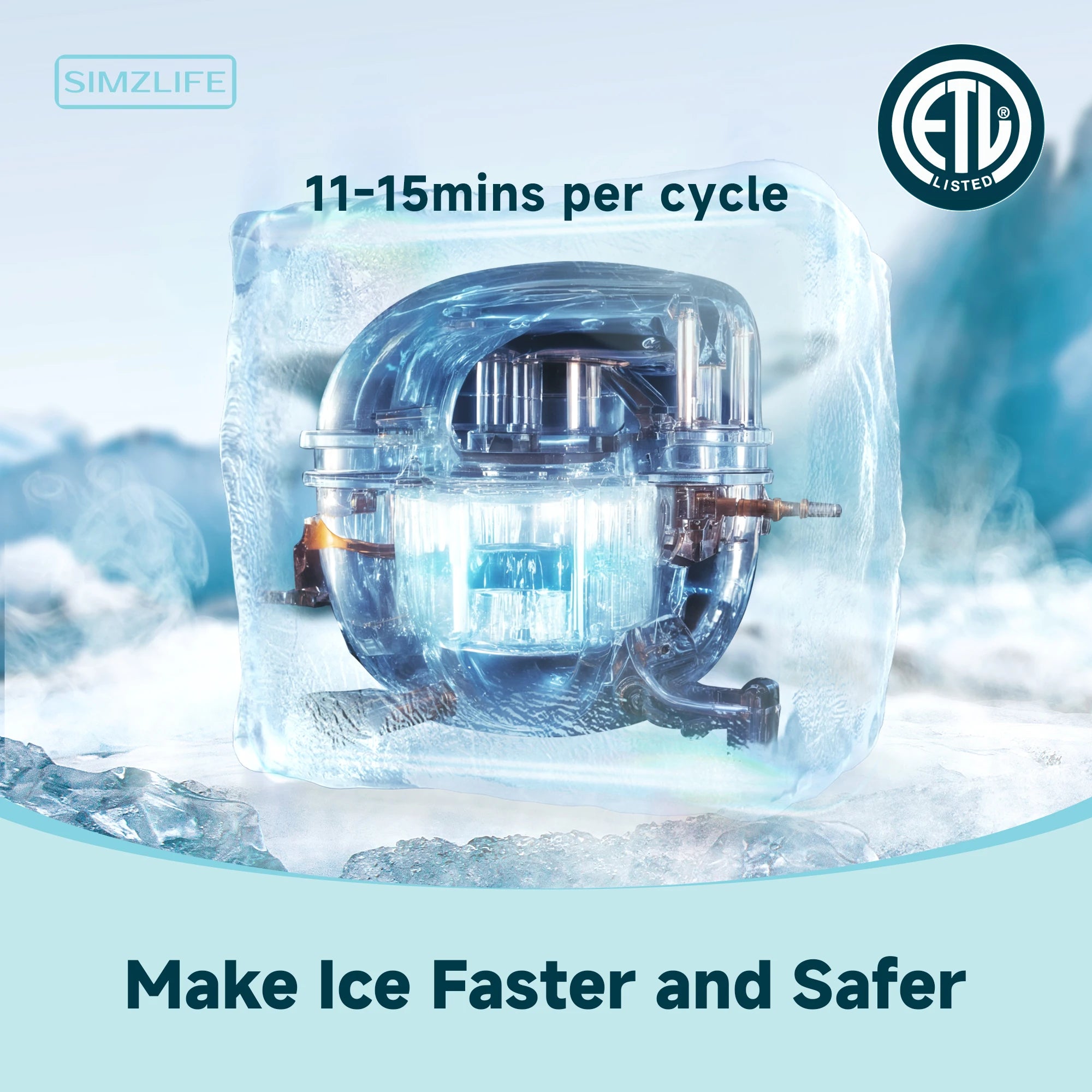 Commercial Ice Maker Machine 400Lbs/24H SECOP Compressor Ice Machine 250Lbs Ice Storage Stainless Steel Ice Maker for Bar Cafe
