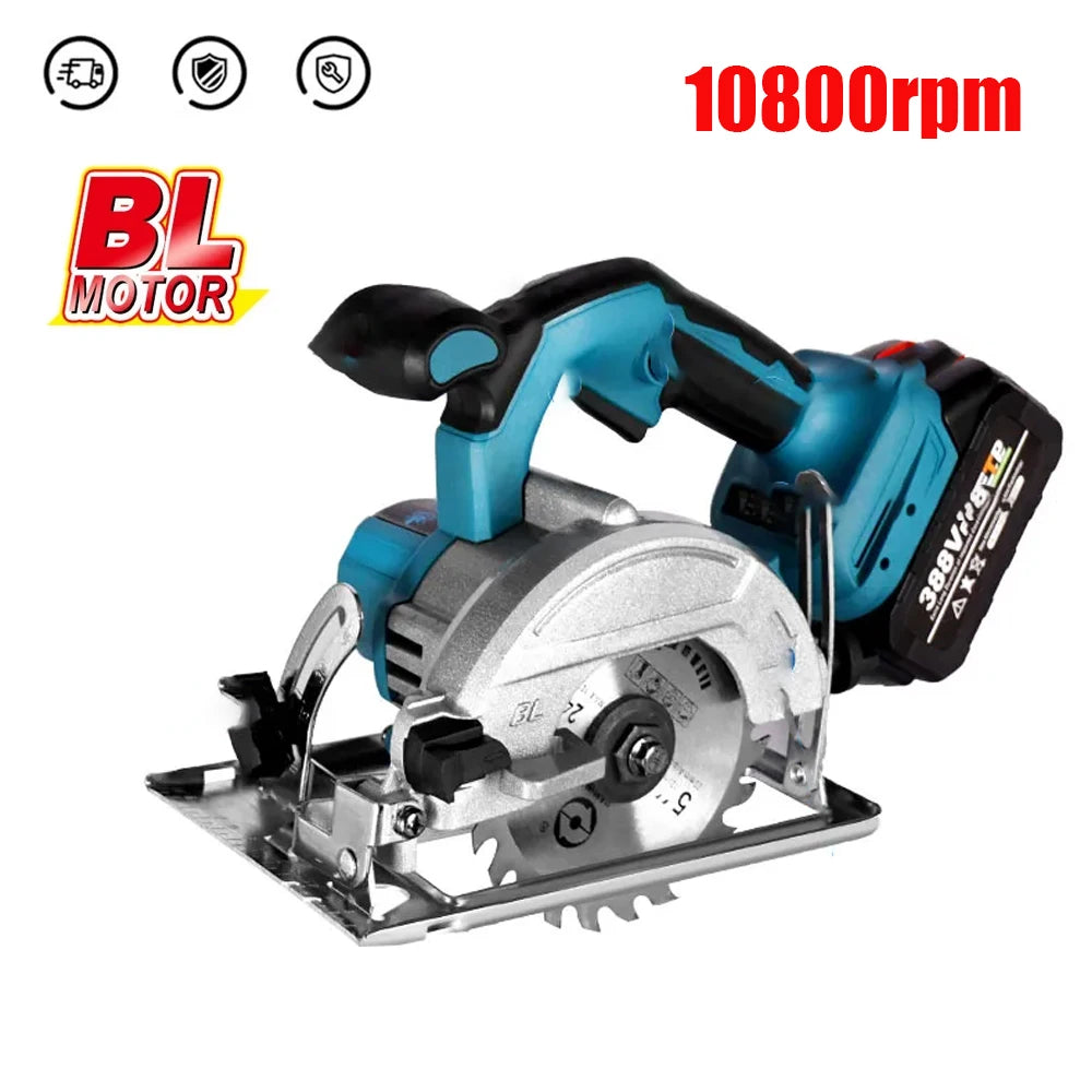 10800rpm 125mm Brushless Mini Electric Circular Saw Cordless Adjustbale Angle Woodworking Power Garden Tool For Makita 18vbattey
