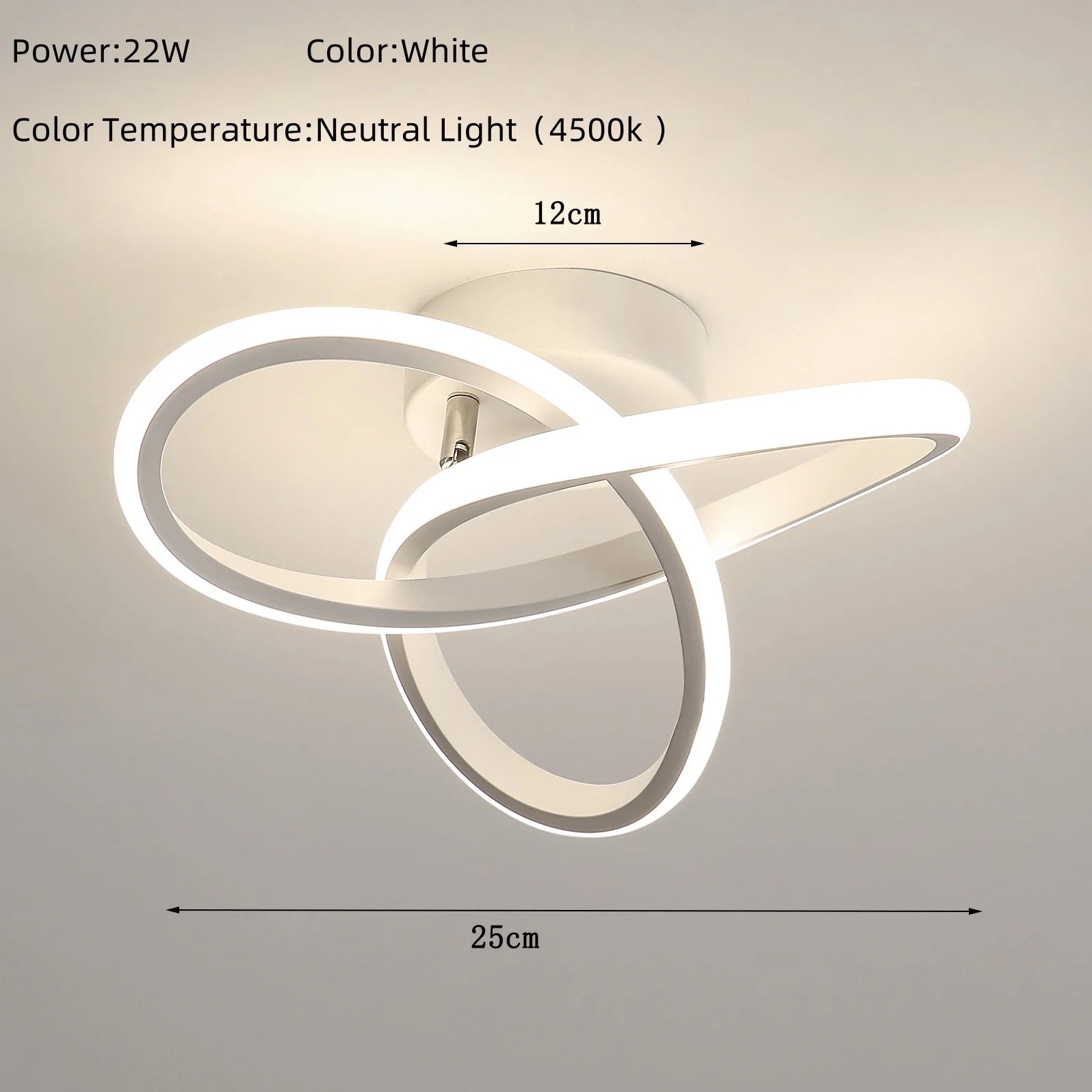 LED Ceiling Light,Modern LED Ceiling Light,Curved Design Ceiling Lamp for Bedroom,Living Room,Kitchen,Hallway