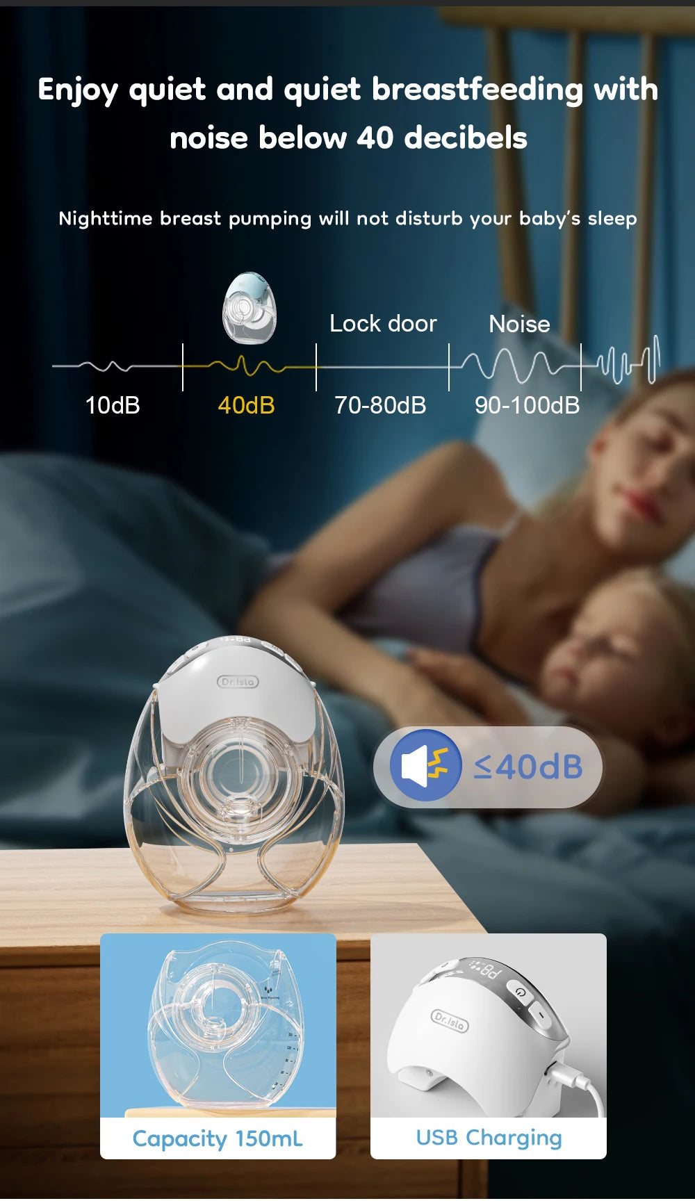 MAMIJOY 2PCS Ultra-thin Wearable Electric Breast Pump Ultra-light Low Noise 3Modes 12 Suction Levels With 18/21/24mm Flange EB51