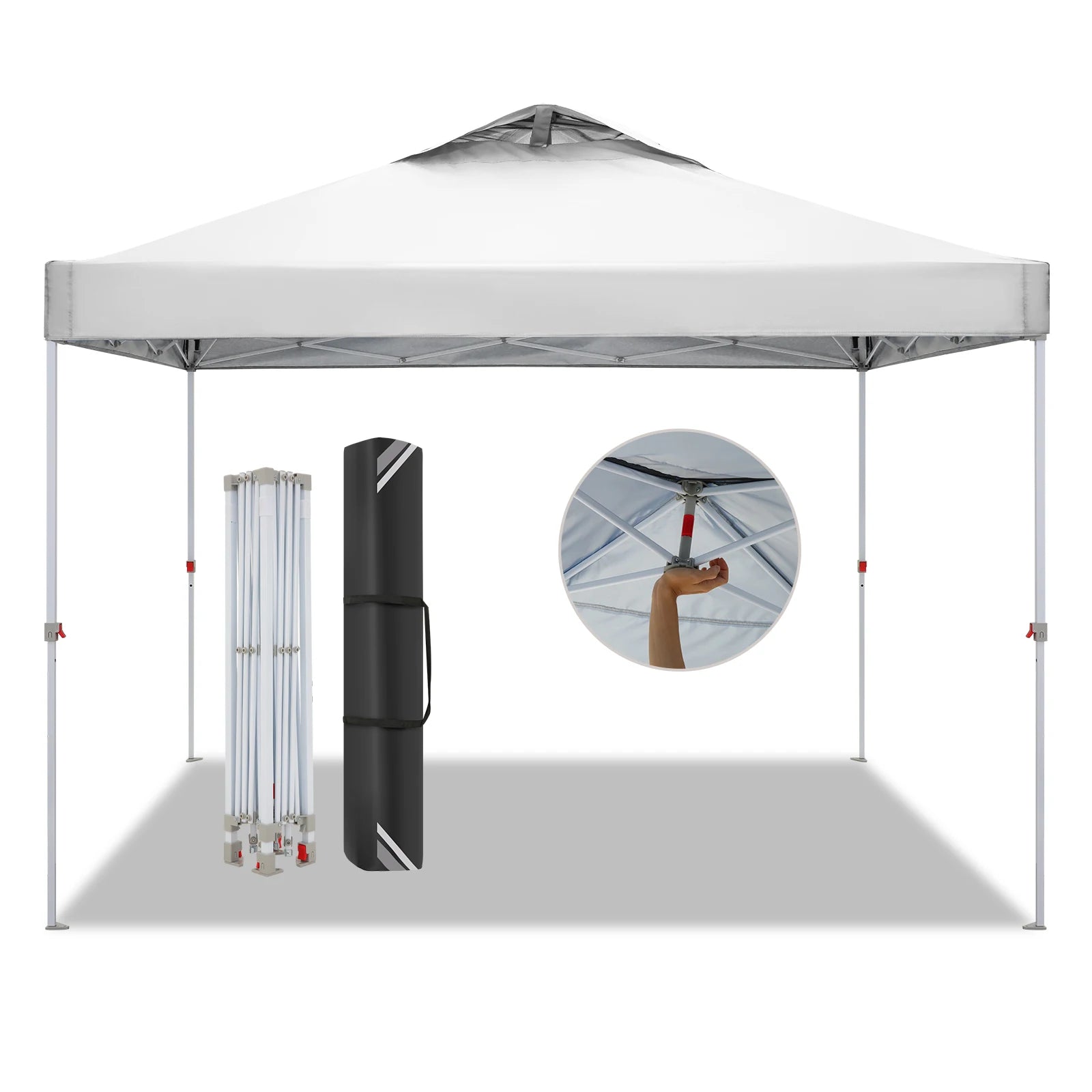 3x3m Gazebo Pop Up Canopy Tent Waterproof Foldable Gazebo Height Adjustable Party Tent For Beach Garden PartyCamping No Sidewall
