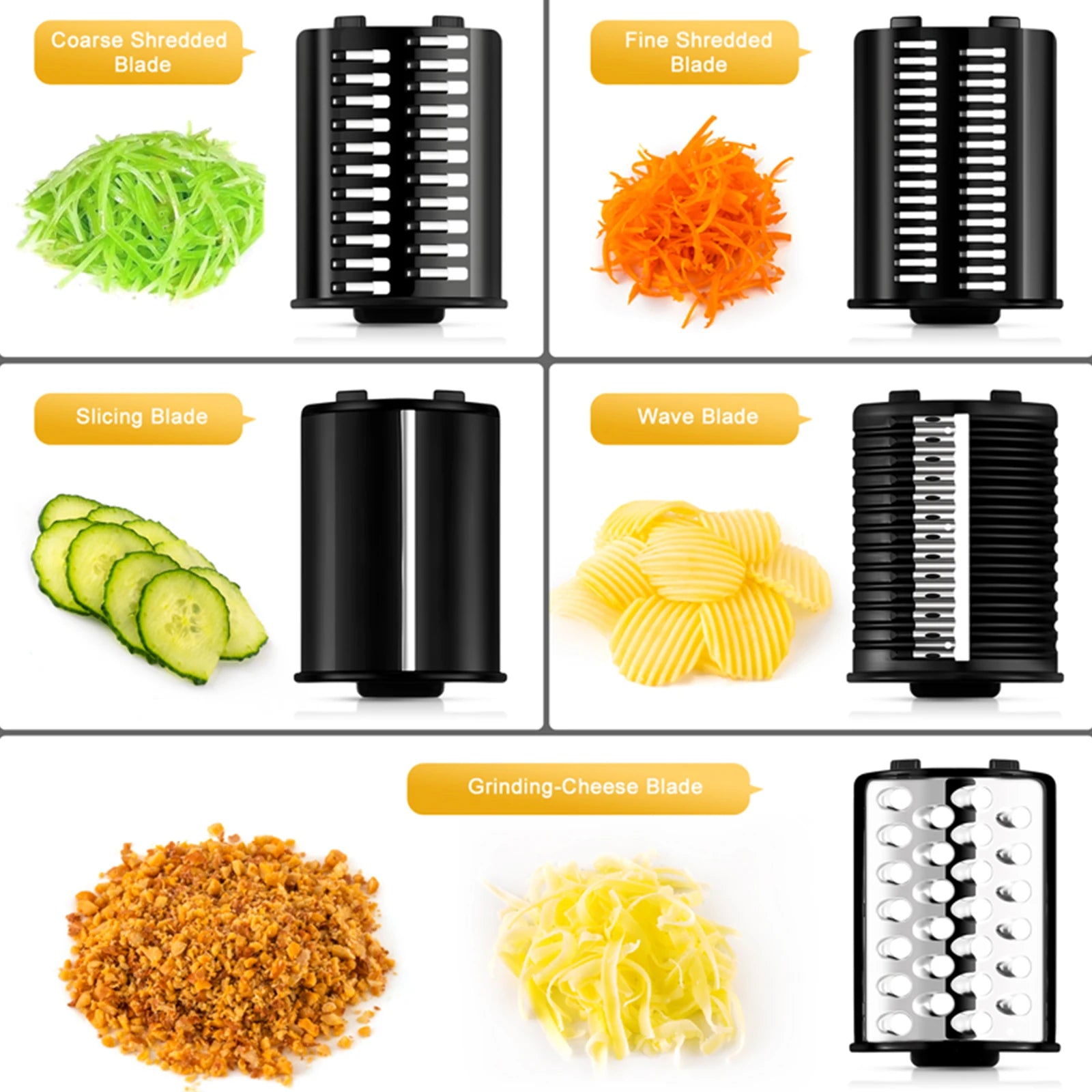 250W Electric Vegetable Slicer Cutter Slicer Shredder Grinder 5in1 Multifunctional Food Processor  for Cheese Nut Fruit Veggies