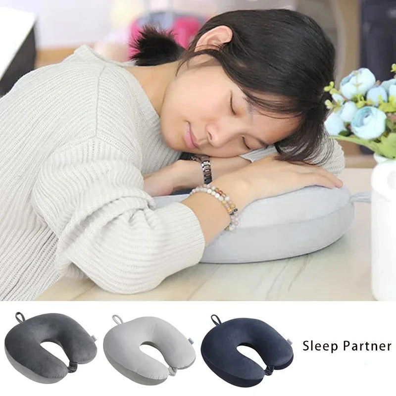 Travel pillow neck pillow airplane travel car rest pillow home office travel neck pillow snap button with soft cover