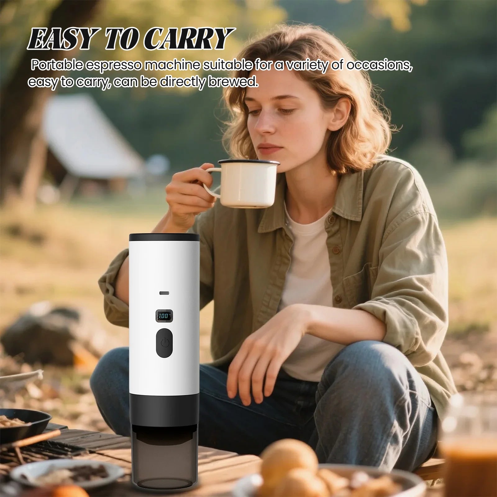 Portable Electric Capsule Coffee Maker Espresso Pot Cordless Heating Pump Press Coffee Maker Travel and Car 3 in 1 Coffee Pot