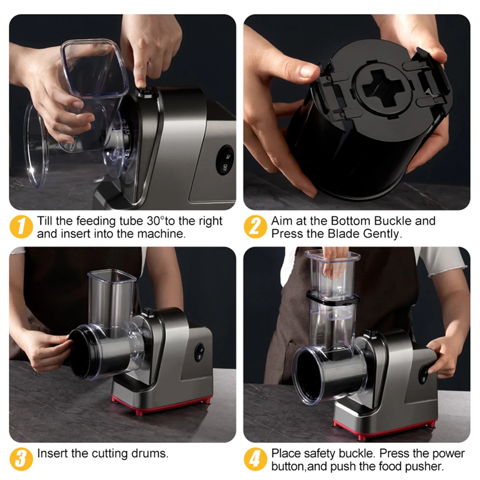 250W Electric Vegetable Slicer Cutter Slicer Shredder Grinder 5in1 Multifunctional Food Processor  for Cheese Nut Fruit Veggies