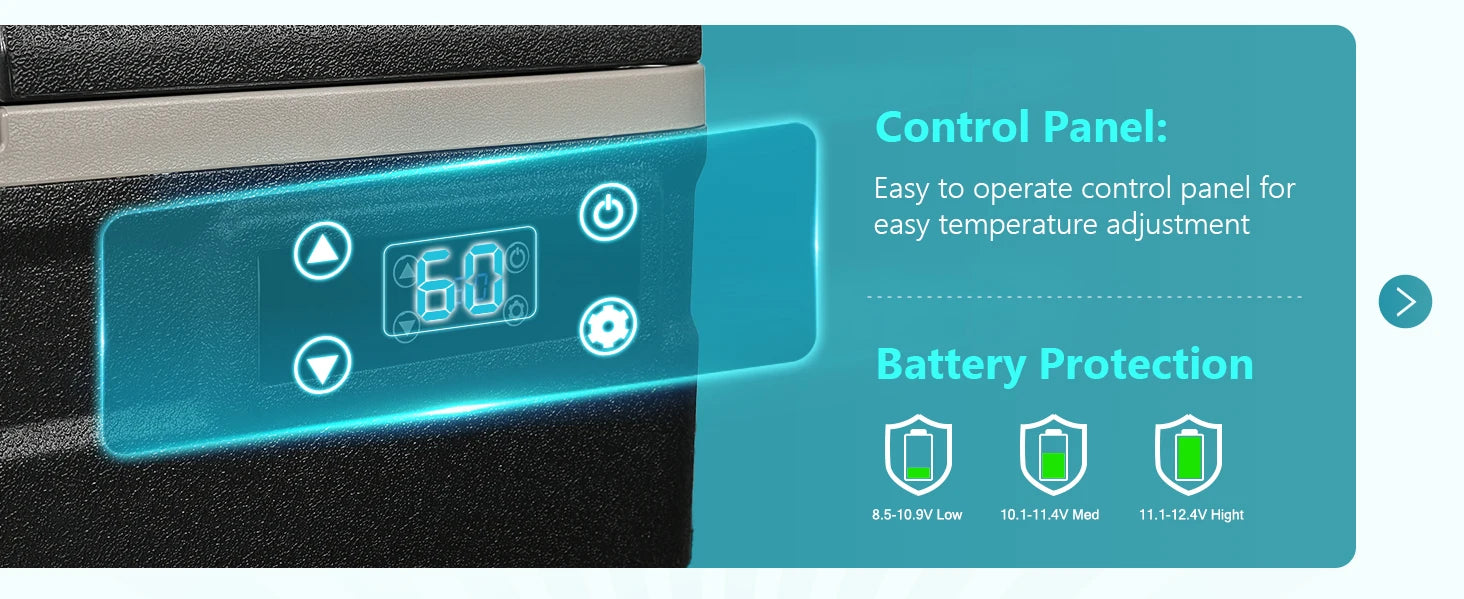 SIMZLIFE 80QT(75L)Car Refrigerator, Electric Cooler,12V/24V DC,110-240V AC,-4℉~68℉ Portable Freezer with Wheels,For Camping,RV