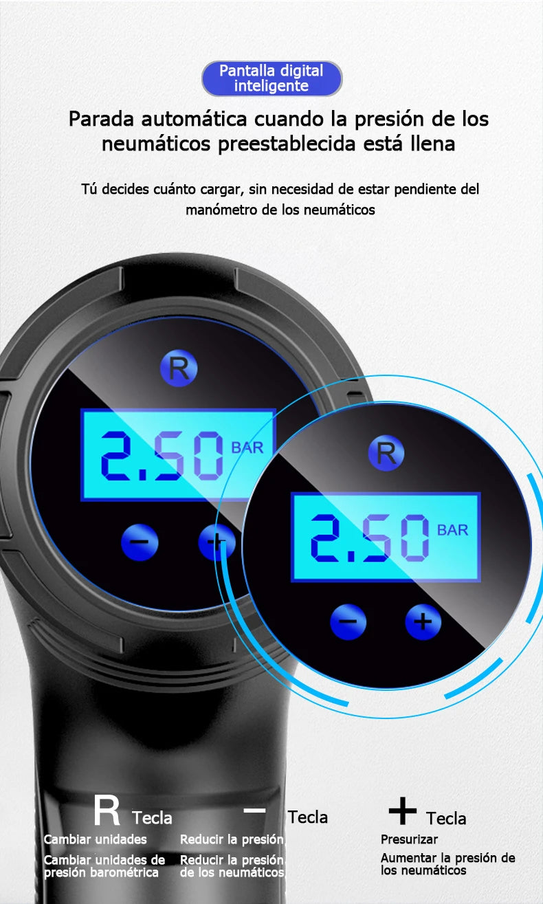 120W Automobile Car Air Pump，Air Compressor Self inflating machine Smart Digital Display LED Lighting Suitable for Car Bike Ball