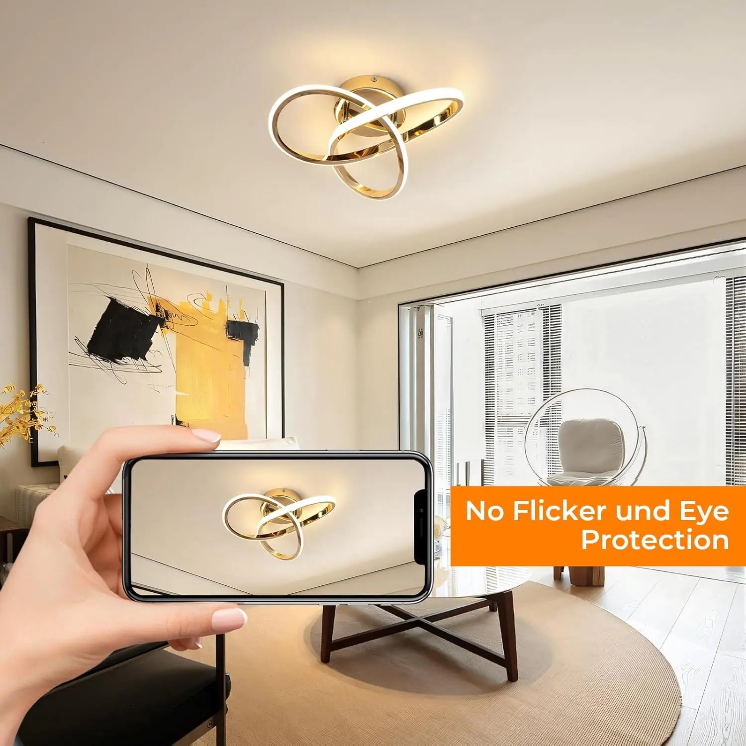 LED Ceiling Light,Modern LED Ceiling Light,Curved Design Ceiling Lamp for Bedroom,Living Room,Kitchen,Hallway