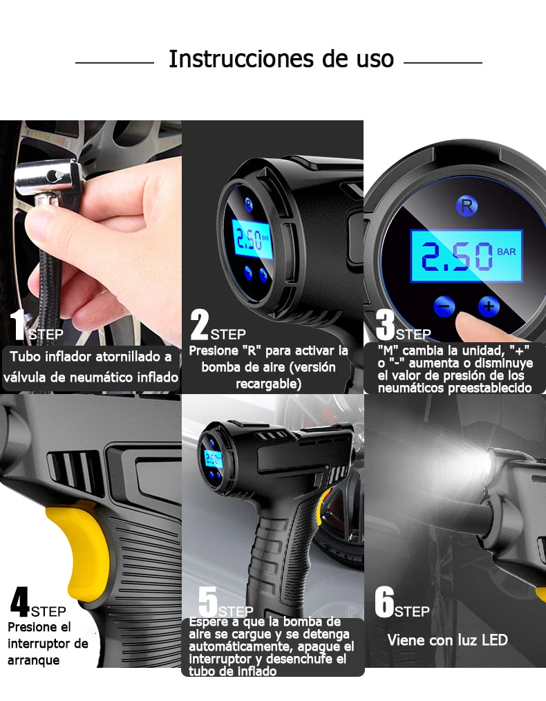 120W Automobile Car Air Pump，Air Compressor Self inflating machine Smart Digital Display LED Lighting Suitable for Car Bike Ball