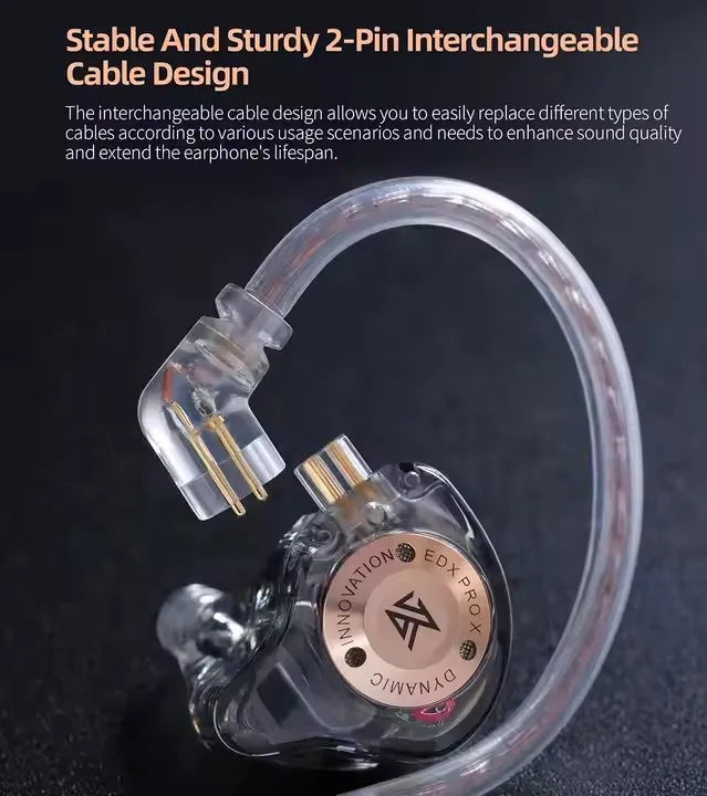 KZ EDX Pro X Monitor Headphones Earphones Wired 3.5MM  KZ EDX Pro X 1DD Earphones HIFI Bass IEM Headset for Music and Gaming