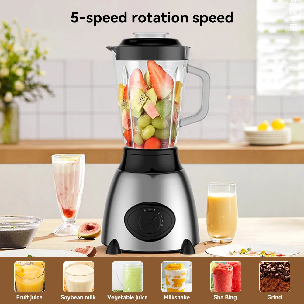 1.5L 850W Blender with Dual Blades Multifunctional Wall Breaker Ice Crusher Juicer Smoothie Maker for Home Kitchen Drinks Meats