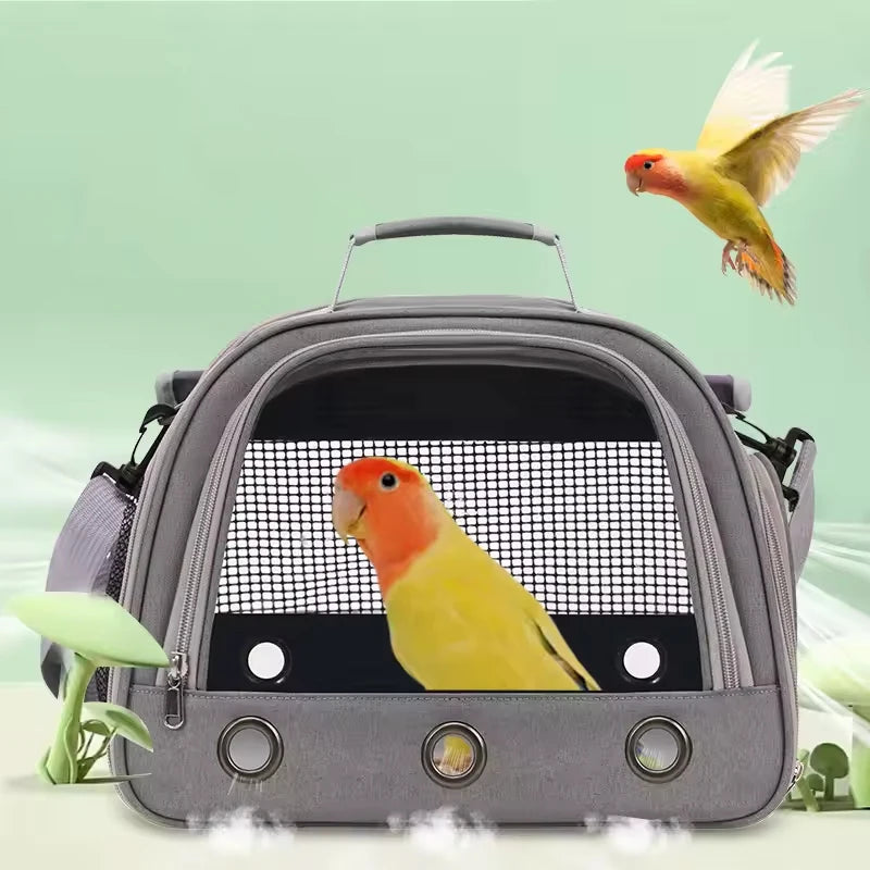 Portable Bird Travel Carrying Box Transport Bird Cage with Stainless Steel Tray Pet Multifunctional Parrot Bird Bag Outdoor