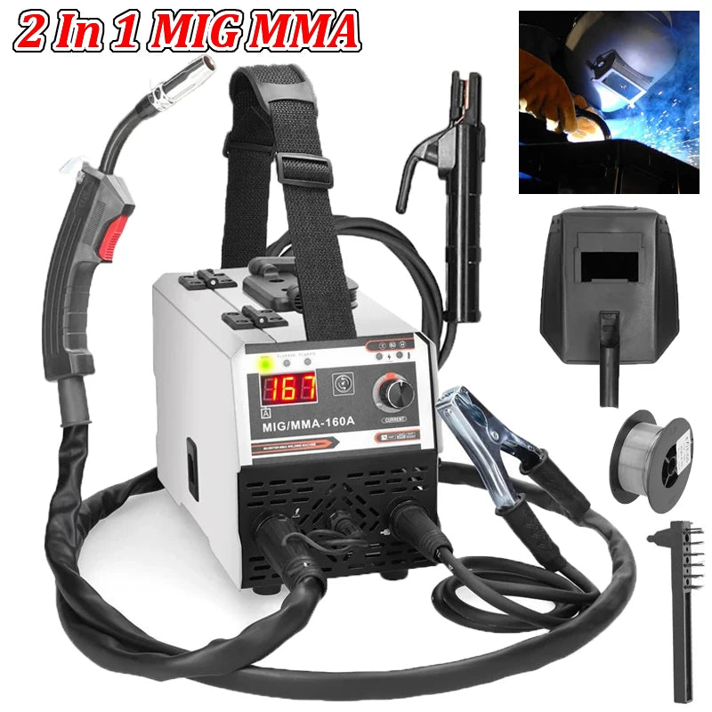 2 In 1 MIG MMA Welding Machine IGBT DC invert Welder Automatic Wire Feeding Contact Welding Non-Gas-shielding Arc Welder