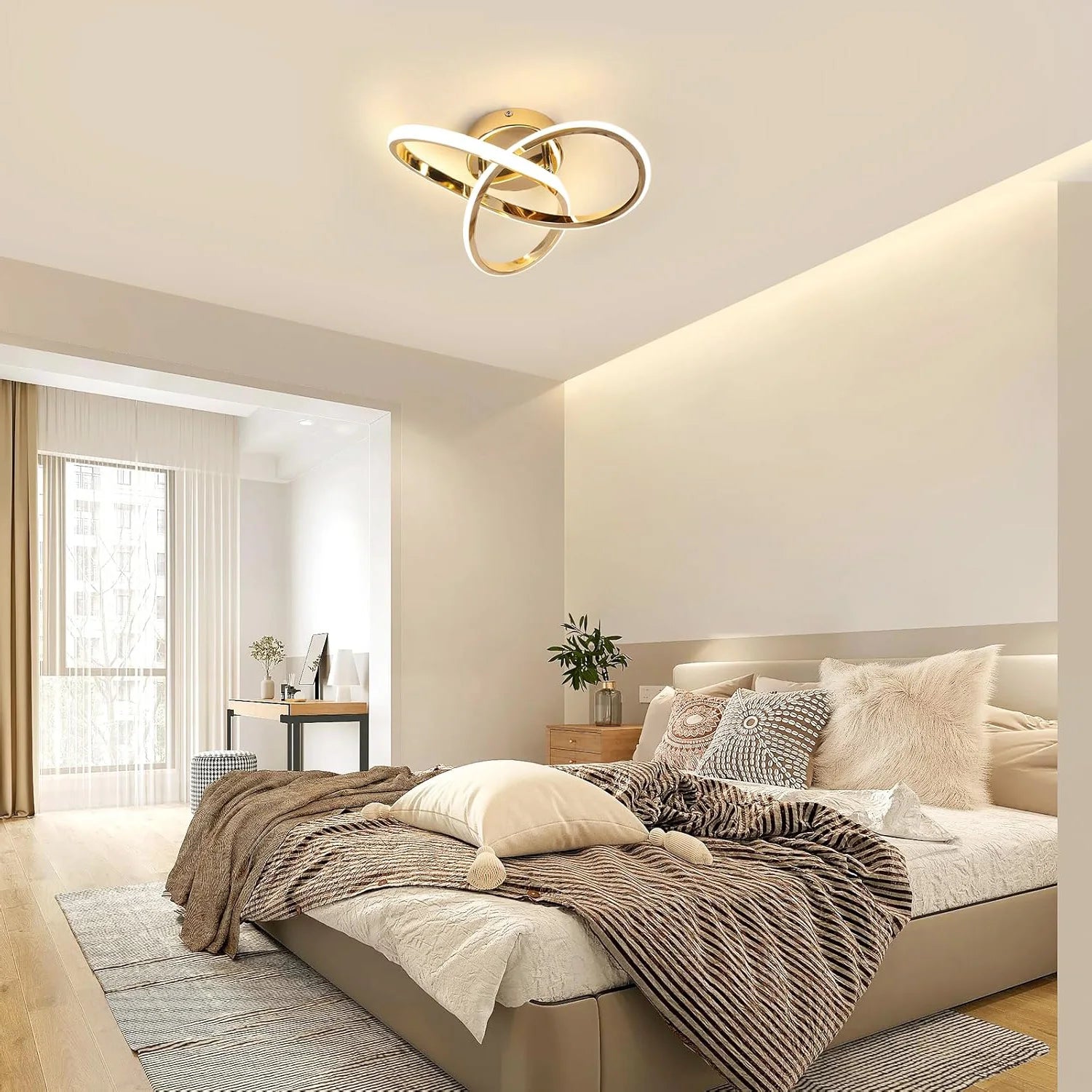 LED Ceiling Light,Modern LED Ceiling Light,Curved Design Ceiling Lamp for Bedroom,Living Room,Kitchen,Hallway
