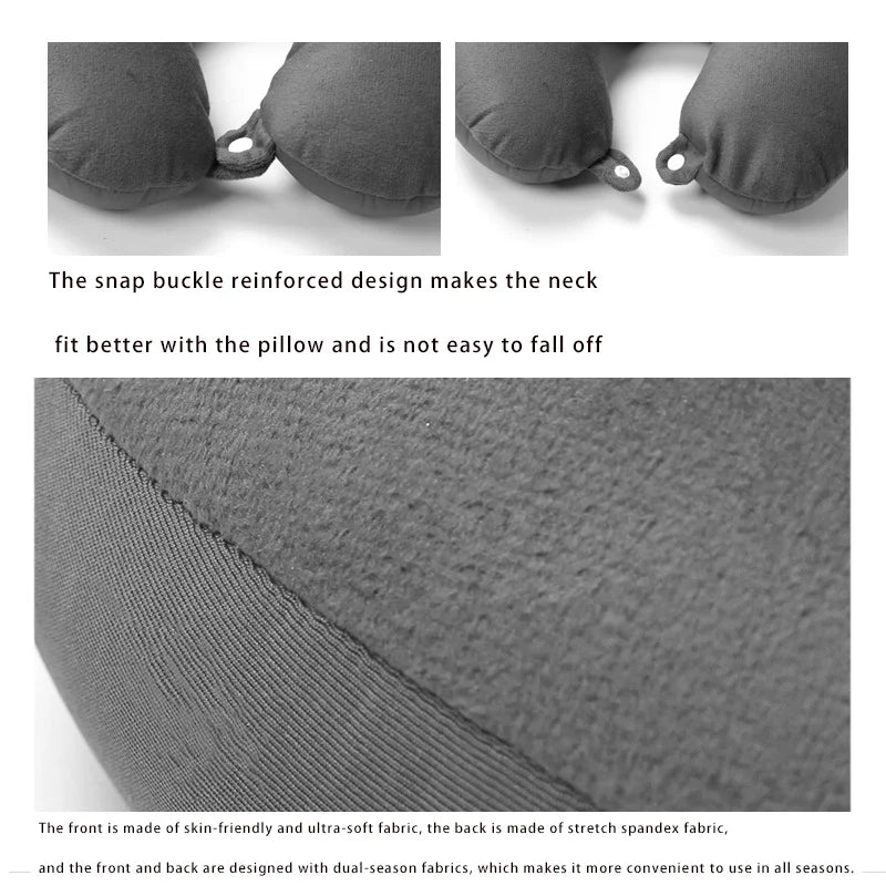 Travel pillow neck pillow airplane travel car rest pillow home office travel neck pillow snap button with soft cover