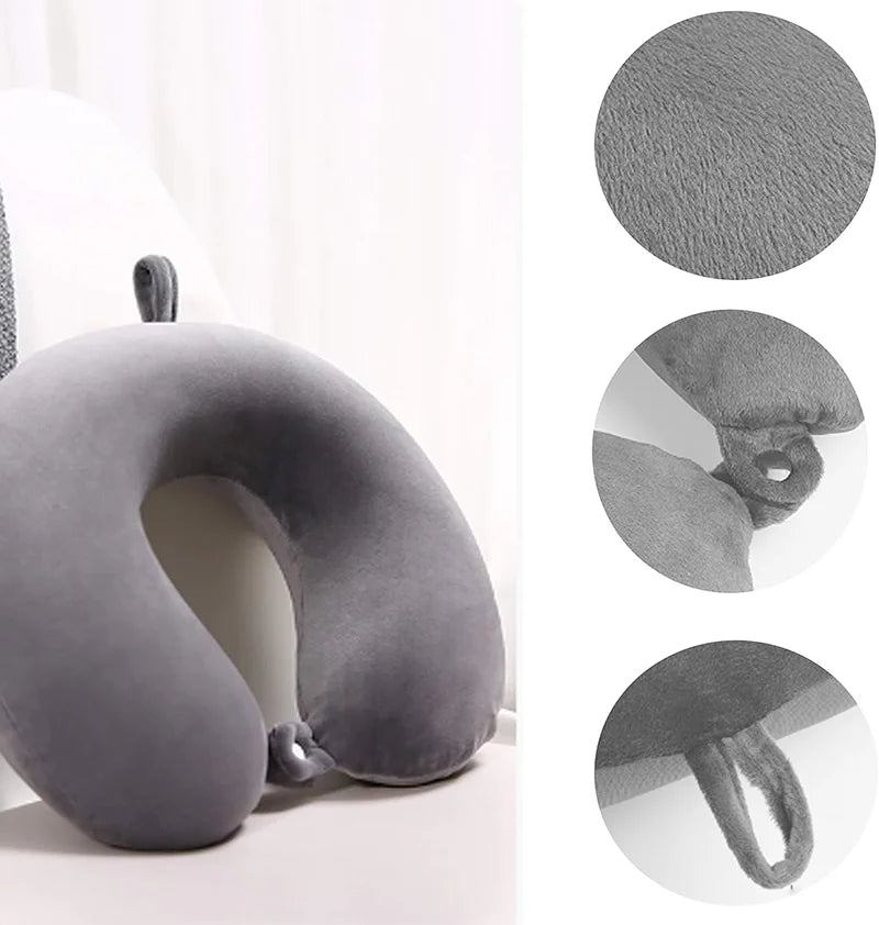 Travel pillow neck pillow airplane travel car rest pillow home office travel neck pillow snap button with soft cover