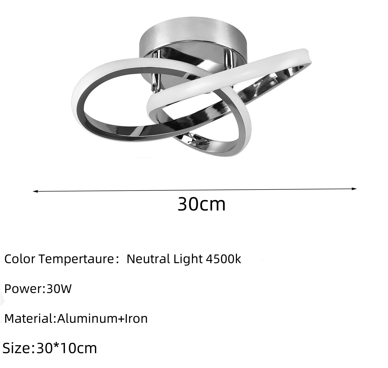 LED Ceiling Light,Modern LED Ceiling Light,Curved Design Ceiling Lamp for Bedroom,Living Room,Kitchen,Hallway