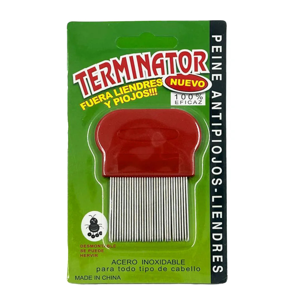 Custom Logo Classic Style Stainless Steel Lice Nit Comb ABS/PC Plastic Handle Home Use Portable Hair Brush