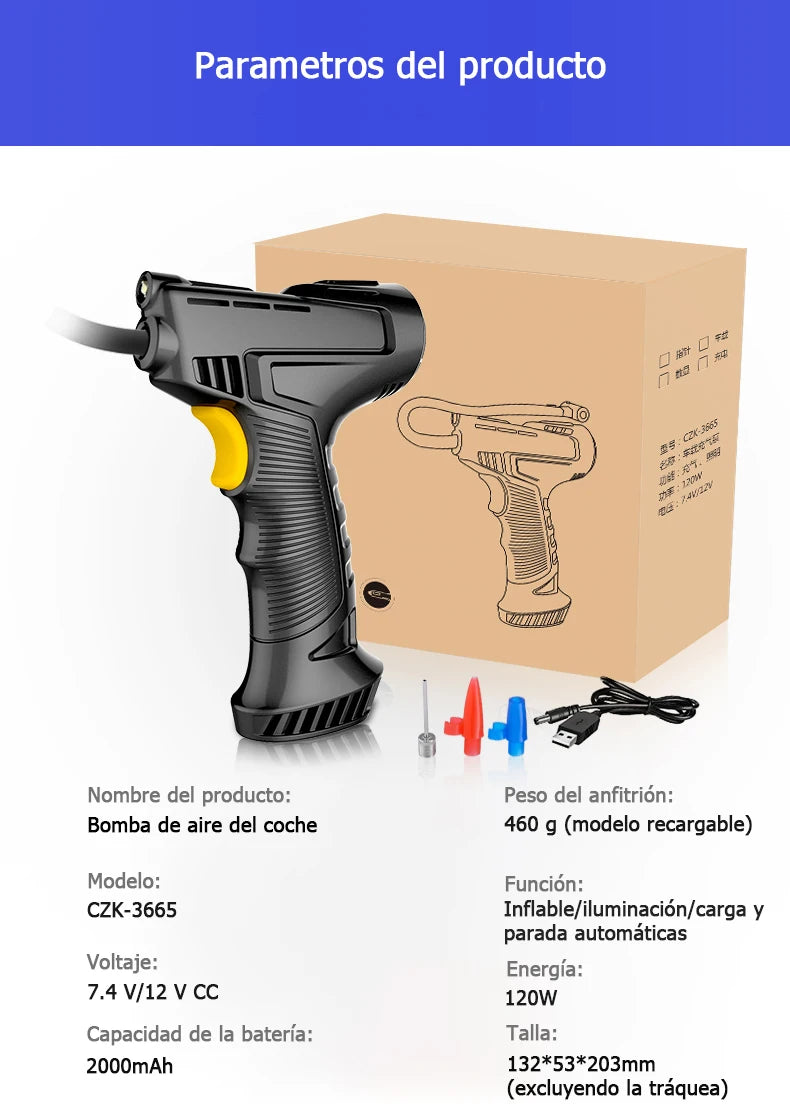 120W Automobile Car Air Pump，Air Compressor Self inflating machine Smart Digital Display LED Lighting Suitable for Car Bike Ball