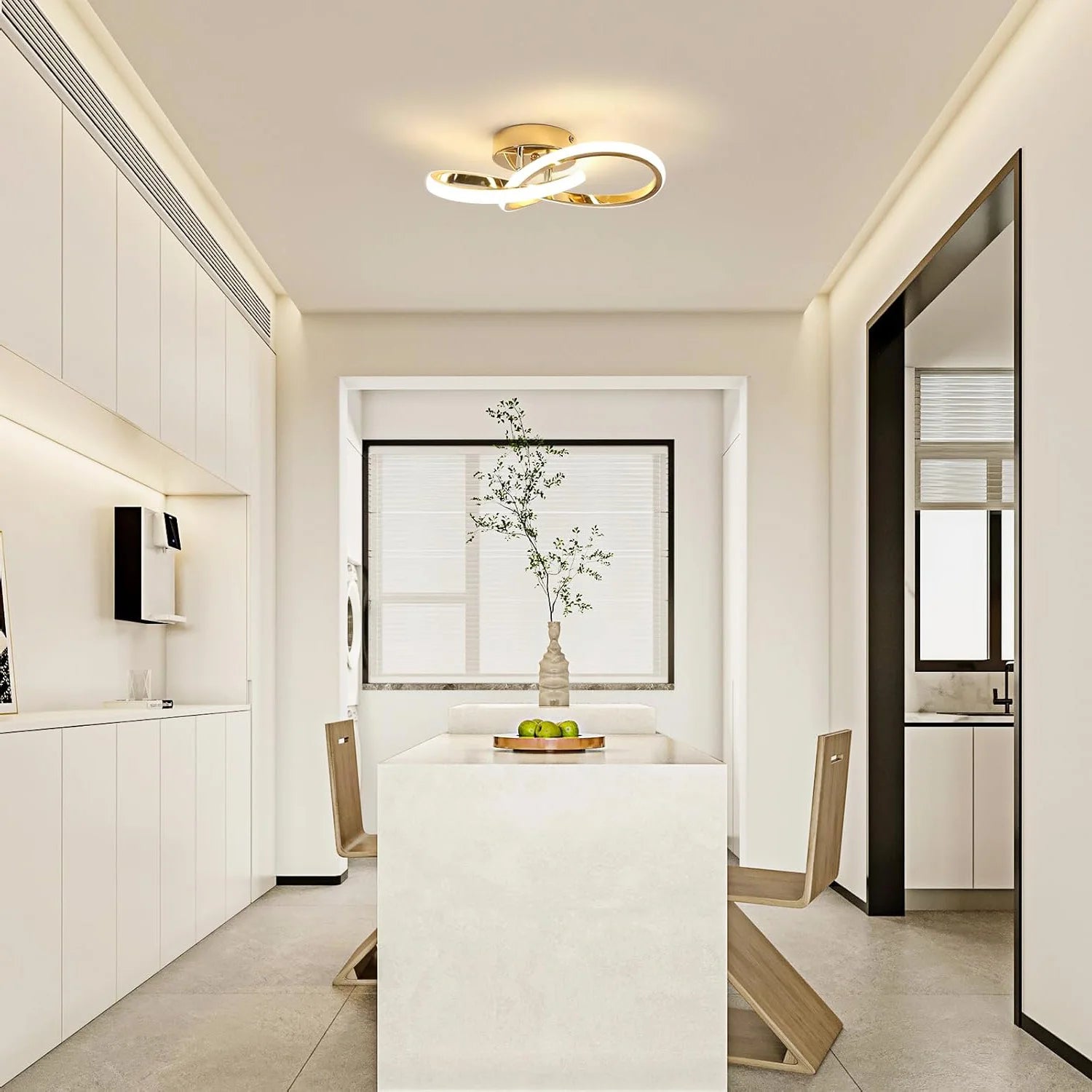 LED Ceiling Light,Modern LED Ceiling Light,Curved Design Ceiling Lamp for Bedroom,Living Room,Kitchen,Hallway