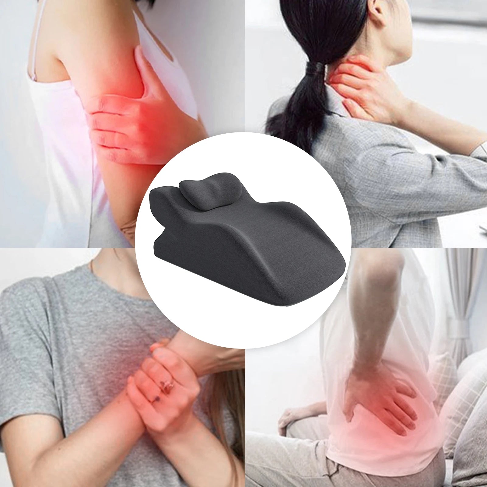 وسادة إسفينية للسرير لعلاج ارتجاع المريء أو النوم في وضعية الانبطاح، وسادة مريحة للاسترخاء والقراءة ووسادة استلقاء للأزواج