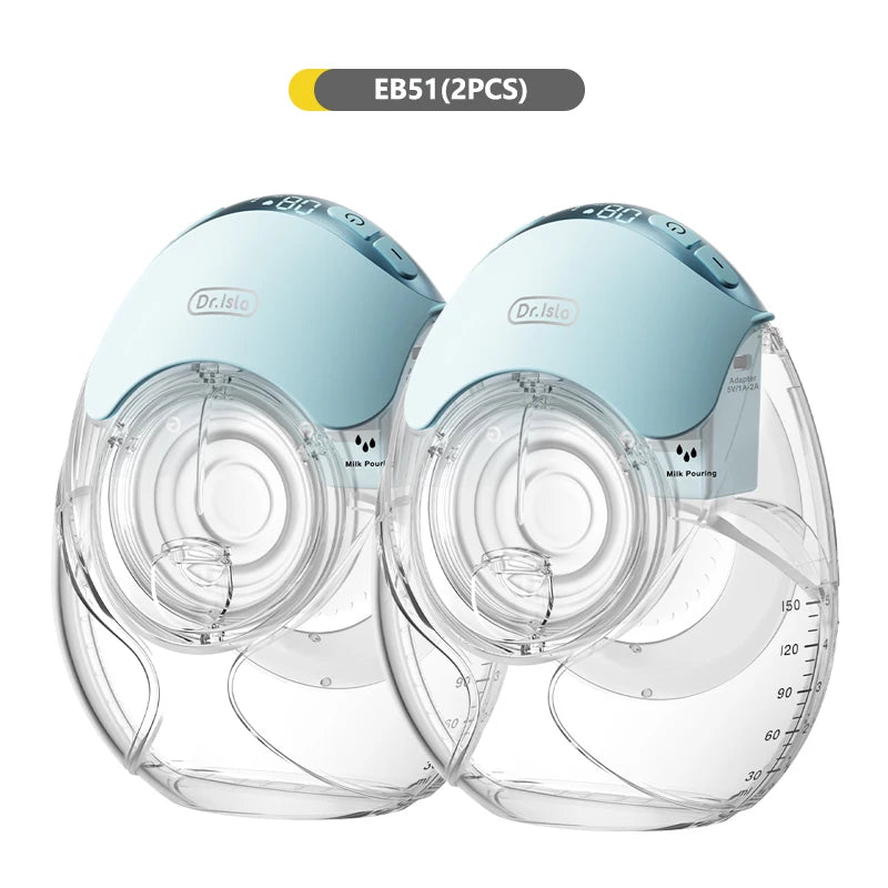 MAMIJOY 2PCS Ultra-thin Wearable Electric Breast Pump Ultra-light Low Noise 3Modes 12 Suction Levels With 18/21/24mm Flange EB51